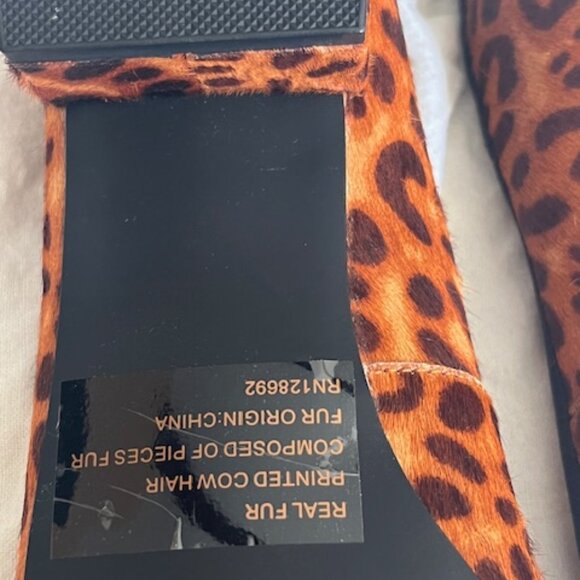 STEVE MADDEN Cherish pumps shoes block heel cheetah leopard fur animal 10 NEW - Picture 5 of 9